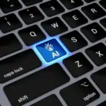 صورة رمزية للوحة مفاتيح يتوسطها اختصار كلمة AI